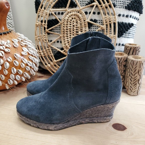 Anthropologie HOLDING HORSES Mamba Boots Booties Espadrille Wedge Suede 8.5/39 - Picture 4 of 13